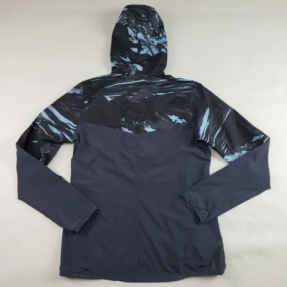 Salomon Agile Hooded Windbreaker Jacket Womens Medium Gray Active Full Zip Run - Picture 6 of 12